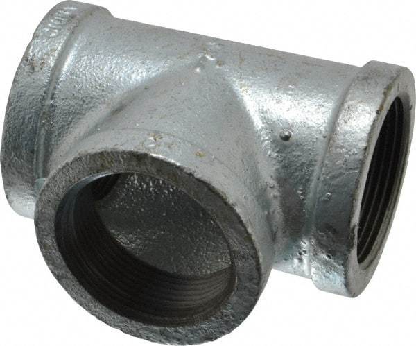 Value Collection - Class 150, 1-1/2" Galvanized Pipe Tee - Threaded, Malleable Iron - Americas Industrial Supply