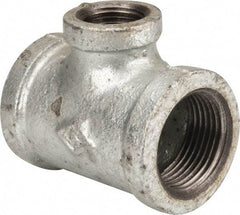 B&K Mueller - Class 150, 1 x 1/2" Galvanized Pipe Reducing Tee - Threaded, Malleable Iron - Americas Industrial Supply