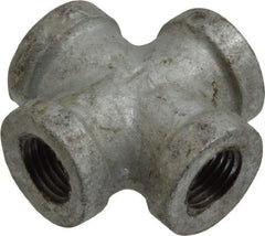 B&K Mueller - Class 150, 1/4" Galvanized Pipe Cross - Threaded, Malleable Iron - Americas Industrial Supply