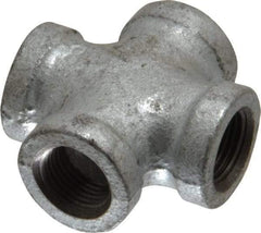 B&K Mueller - Class 150, 3/8" Galvanized Pipe Cross - Threaded, Malleable Iron - Americas Industrial Supply