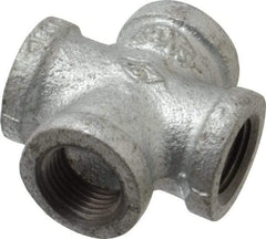 B&K Mueller - Class 150, 1/2" Galvanized Pipe Cross - Threaded, Malleable Iron - Americas Industrial Supply