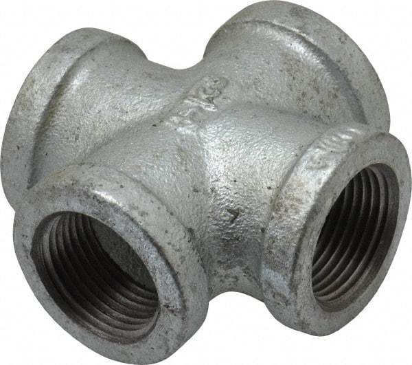 B&K Mueller - Class 150, 3/4" Galvanized Pipe Cross - Threaded, Malleable Iron - Americas Industrial Supply