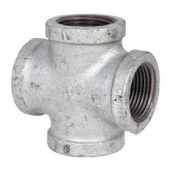 B&K Mueller - Class 150, 1" Galvanized Pipe Cross - Threaded, Malleable Iron - Americas Industrial Supply