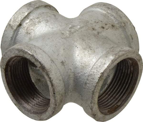 B&K Mueller - Class 150, 1-1/4" Galvanized Pipe Cross - Threaded, Malleable Iron - Americas Industrial Supply