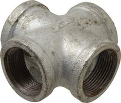 B&K Mueller - Class 150, 1-1/4" Galvanized Pipe Cross - Threaded, Malleable Iron - Americas Industrial Supply