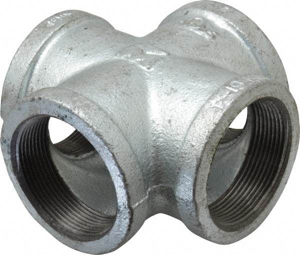 B&K Mueller - Class 150, 2" Galvanized Pipe Cross - Threaded, Malleable Iron - Americas Industrial Supply