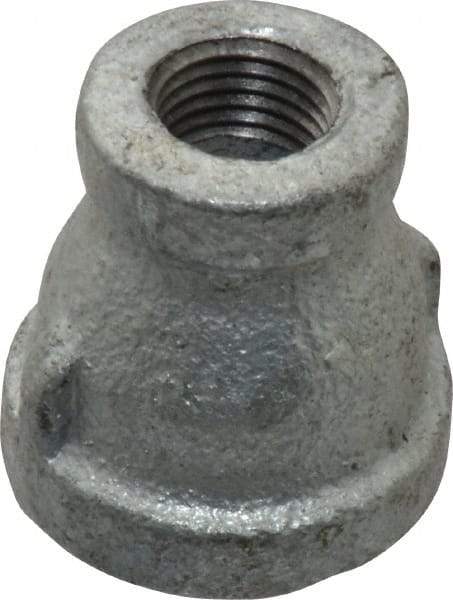 B&K Mueller - Class 150, 1/2 x 1/4" Galvanized Pipe Reducing Coupling - Threaded, Malleable Iron - Americas Industrial Supply