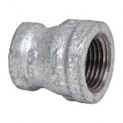 B&K Mueller - Class 150, 1/2 x 3/8" Galvanized Pipe Reducing Coupling - Threaded, Malleable Iron - Americas Industrial Supply
