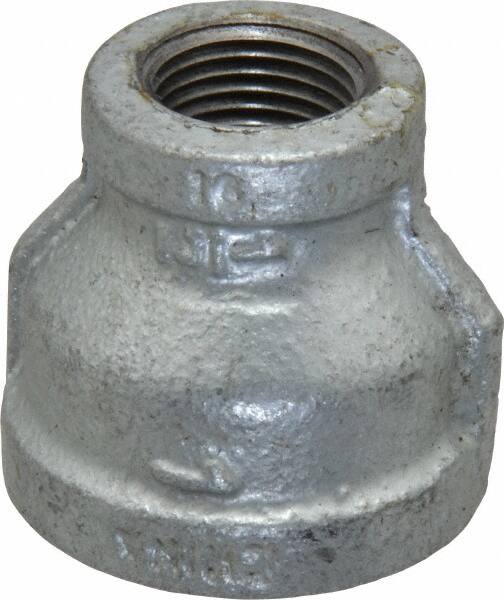B&K Mueller - Class 150, 1 x 1/2" Galvanized Pipe Reducing Coupling - Threaded, Malleable Iron - Americas Industrial Supply