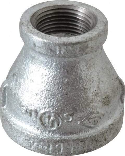 B&K Mueller - Class 150, 1-1/4 x 3/4" Galvanized Pipe Reducing Coupling - Threaded, Malleable Iron - Americas Industrial Supply