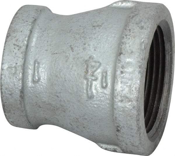 B&K Mueller - Class 150, 1-1/4 x 1" Galvanized Pipe Reducing Coupling - Threaded, Malleable Iron - Americas Industrial Supply