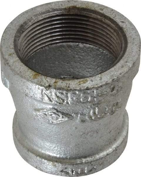 B&K Mueller - Class 150, 1-1/2 x 1-1/4" Galvanized Pipe Reducing Coupling - Threaded, Malleable Iron - Americas Industrial Supply