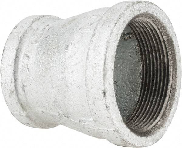 B&K Mueller - Class 150, 2 x 1-1/2" Galvanized Pipe Reducing Coupling - Threaded, Malleable Iron - Americas Industrial Supply