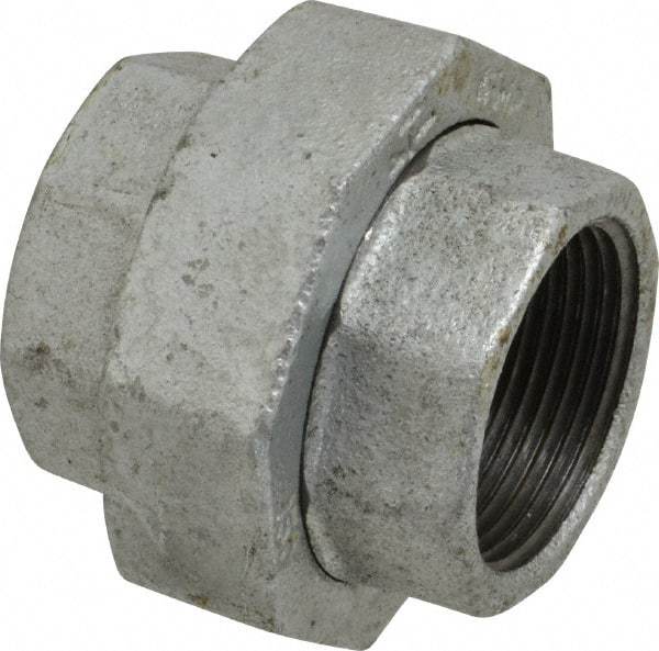 B&K Mueller - Class 150, 1-1/4" Galvanized Pipe Union - Threaded, Malleable Iron - Americas Industrial Supply