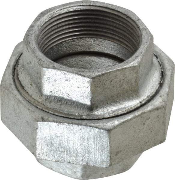 Value Collection - Class 150, 1-1/2" Galvanized Pipe Union - Threaded, Malleable Iron - Americas Industrial Supply