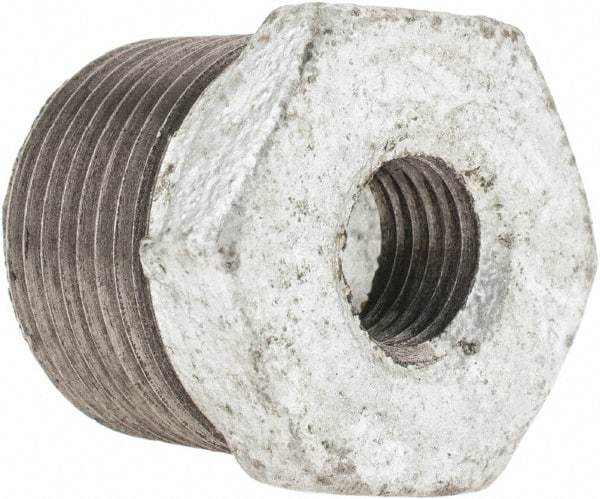 B&K Mueller - Class 150, 3/4 x 1/4" Galvanized Pipe Hex Bushing - Threaded, Malleable Iron - Americas Industrial Supply