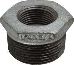 B&K Mueller - Class 150, 1-1/4 x 3/4" Galvanized Pipe Hex Bushing - Threaded, Malleable Iron - Americas Industrial Supply