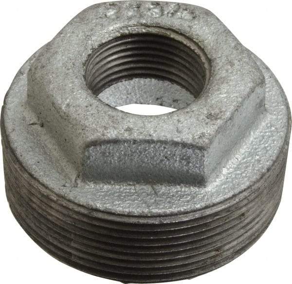 B&K Mueller - Class 150, 2 x 3/4" Galvanized Pipe Hex Bushing - Threaded, Malleable Iron - Americas Industrial Supply