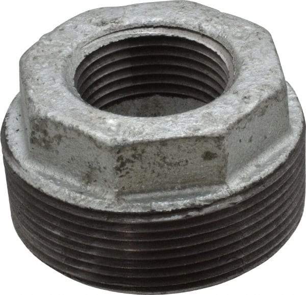 B&K Mueller - Class 150, 2 x 1" Galvanized Pipe Hex Bushing - Threaded, Malleable Iron - Americas Industrial Supply