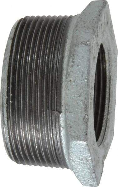 B&K Mueller - Class 150, 2 x 1-1/4" Galvanized Pipe Hex Bushing - Threaded, Malleable Iron - Americas Industrial Supply