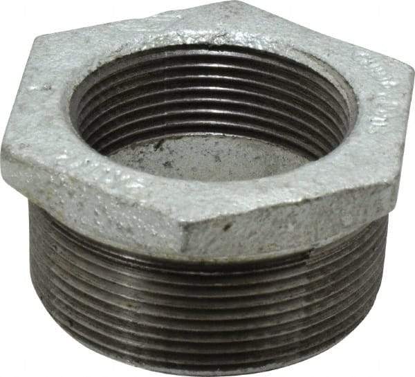 B&K Mueller - Class 150, 2 x 1-1/2" Galvanized Pipe Hex Bushing - Threaded, Malleable Iron - Americas Industrial Supply