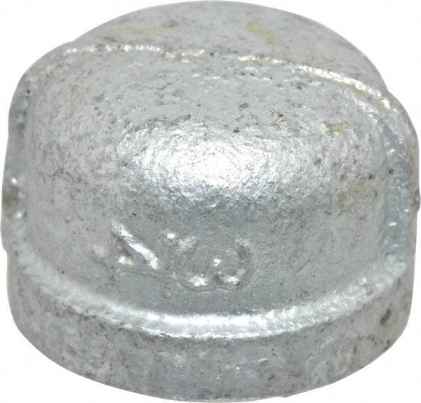 B&K Mueller - Class 150, 3/4" Galvanized Pipe End Cap - Threaded, Malleable Iron - Americas Industrial Supply