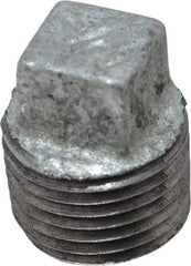 B&K Mueller - Class 150, 1/2" Galvanized Pipe Square Plug - Threaded, Malleable Iron - Americas Industrial Supply