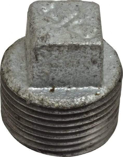 B&K Mueller - Class 150, 3/4" Galvanized Pipe Square Plug - Threaded, Malleable Iron - Americas Industrial Supply