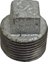 B&K Mueller - Class 150, 3/4" Galvanized Pipe Square Plug - Threaded, Malleable Iron - Americas Industrial Supply