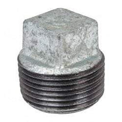 B&K Mueller - Class 150, 1" Galvanized Pipe Square Plug - Threaded, Malleable Iron - Americas Industrial Supply