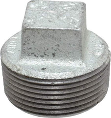 B&K Mueller - Class 150, 1-1/4" Galvanized Pipe Square Plug - Threaded, Malleable Iron - Americas Industrial Supply