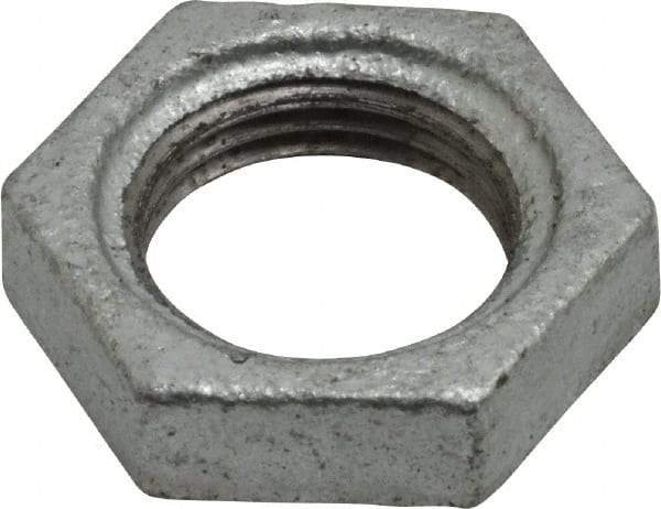 B&K Mueller - Class 150, 1/2" Galvanized Pipe Hex Locknut - Threaded, Malleable Iron - Americas Industrial Supply