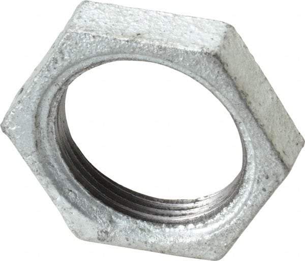 B&K Mueller - Class 150, 1-1/4" Galvanized Pipe Hex Locknut - Threaded, Malleable Iron - Americas Industrial Supply