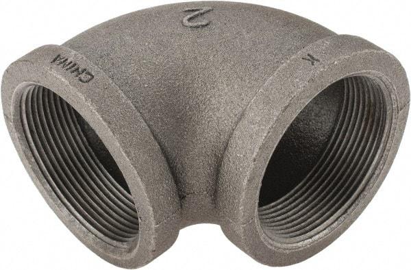 Value Collection - Size 2", Class 150, Malleable Iron Black Pipe 90° Elbow - 150 psi, Threaded End Connection - Americas Industrial Supply