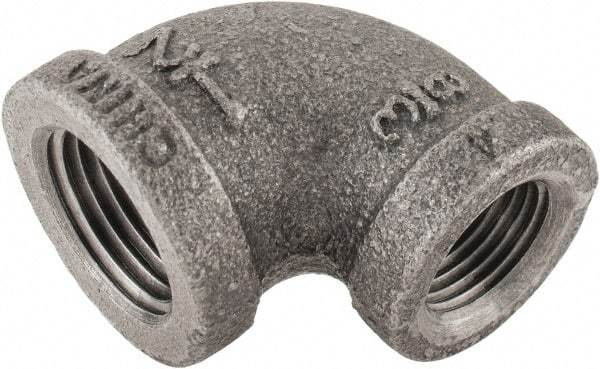 B&K Mueller - Size 1/2 x 3/8", Class 150, Malleable Iron Black Pipe 90° Reducing Elbow - 150 psi, Threaded End Connection - Americas Industrial Supply