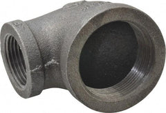 B&K Mueller - Size 1-1/2 x 1", Class 150, Malleable Iron Black Pipe 90° Reducing Elbow - 150 psi, Threaded End Connection - Americas Industrial Supply