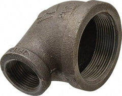 B&K Mueller - Size 2 x 1", Class 150, Malleable Iron Black Pipe 90° Reducing Elbow - 150 psi, Threaded End Connection - Americas Industrial Supply