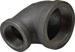 B&K Mueller - Size 2 x 1-1/4", Class 150, Malleable Iron Black Pipe 90° Reducing Elbow - 150 psi, Threaded End Connection - Americas Industrial Supply
