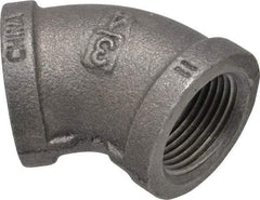 B&K Mueller - Size 3/4", Class 150, Malleable Iron Black Pipe 45° Elbow - 150 psi, Threaded End Connection - Americas Industrial Supply
