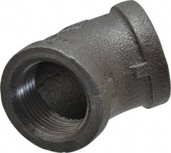 B&K Mueller - Size 1", Class 150, Malleable Iron Black Pipe 45° Elbow - 150 psi, Threaded End Connection - Americas Industrial Supply