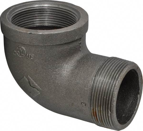 Value Collection - Size 2", Class 150, Malleable Iron Black Pipe 90° Street Elbow - 150 psi, Threaded End Connection - Americas Industrial Supply