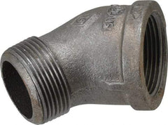 B&K Mueller - Size 1-1/4", Class 150, Malleable Iron Black Pipe 45° Street Elbow - 150 psi, Threaded End Connection - Americas Industrial Supply