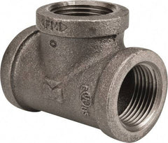 Value Collection - Size 1", Class 150, Malleable Iron Black Pipe Tee - 150 psi, Threaded End Connection - Americas Industrial Supply