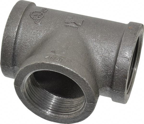 Value Collection - Size 1-1/2", Class 150, Malleable Iron Black Pipe Tee - 150 psi, Threaded End Connection - Americas Industrial Supply