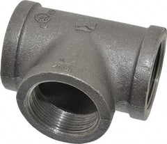 Value Collection - Size 1-1/2", Class 150, Malleable Iron Black Pipe Tee - 150 psi, Threaded End Connection - Americas Industrial Supply