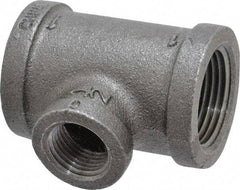 B&K Mueller - Size 1 x 1/2", Class 150, Malleable Iron Black Pipe Reducing Tee - 150 psi, Threaded End Connection - Americas Industrial Supply
