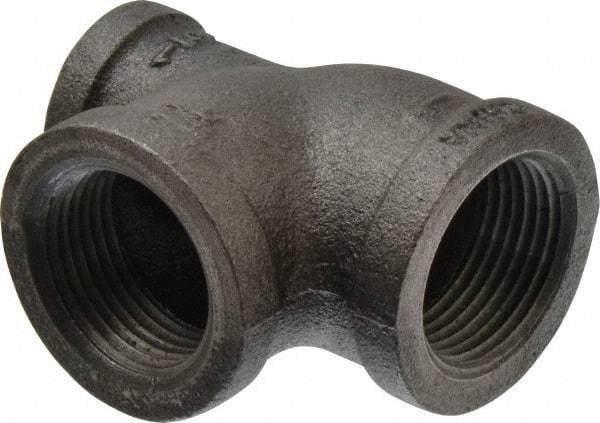 B&K Mueller - Size 1 x 1/2 x 1", Class 150, Malleable Iron Black Pipe Reducing Tee - 150 psi, Threaded End Connection - Americas Industrial Supply