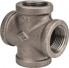 B&K Mueller - Size 1", Class 150, Malleable Iron Black Pipe Cross - 150 psi, Threaded End Connection - Americas Industrial Supply