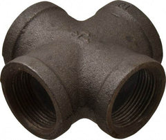 B&K Mueller - Size 1-1/4", Class 150, Malleable Iron Black Pipe Cross - 150 psi, Threaded End Connection - Americas Industrial Supply