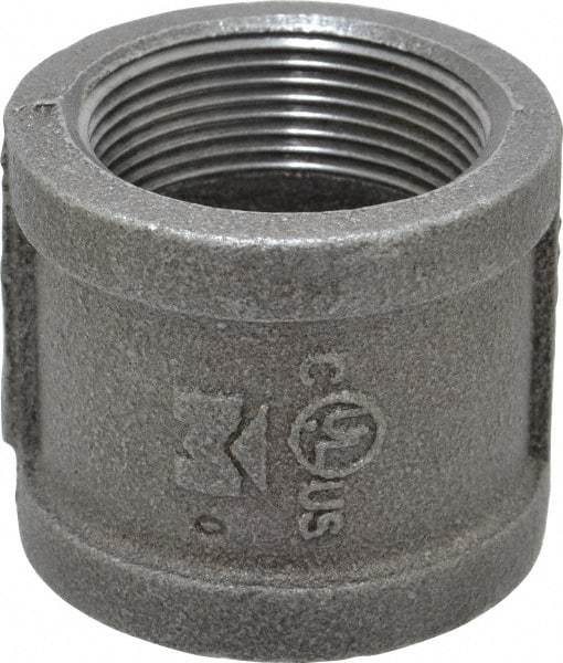 B&K Mueller - Size 1-1/2", Class 150, Malleable Iron Black Pipe Coupling - 150 psi, Threaded End Connection - Americas Industrial Supply